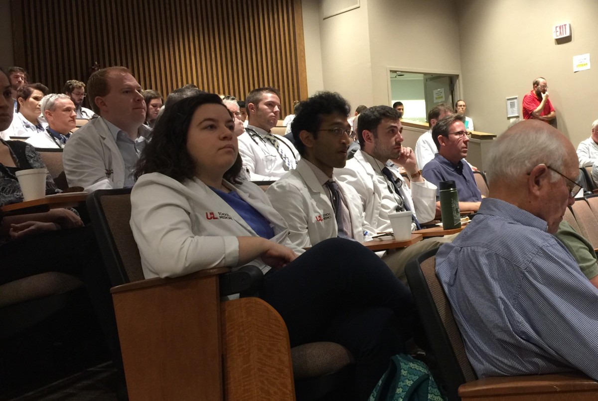 Part of the audience at the University of Louisville Department of Medicine Grand Rounds.