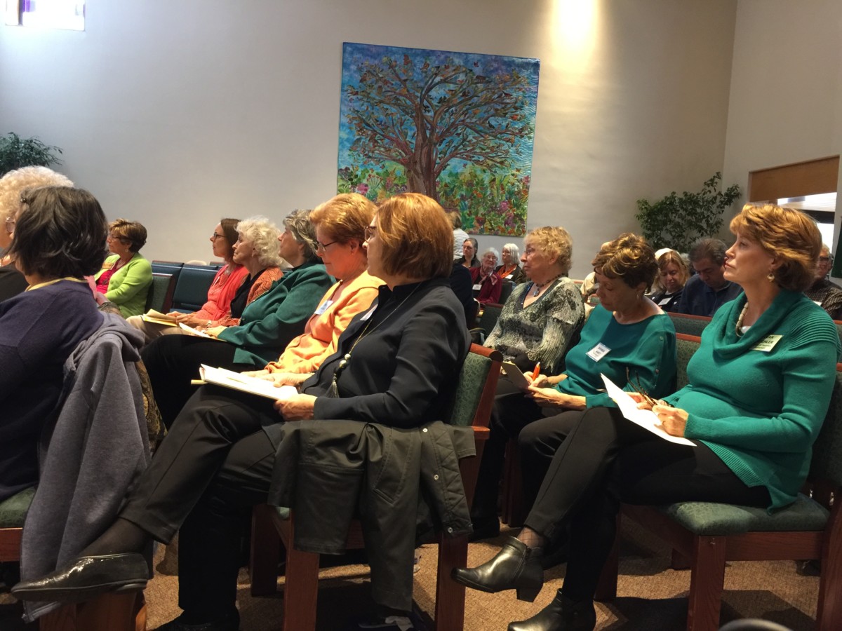 Unitarians listening to the single payer sermon.